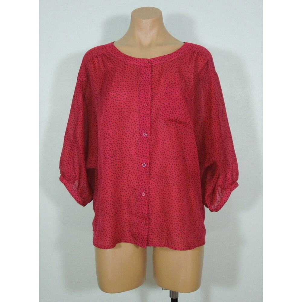 ANN TAYLOR LOFT Dolman Blouse S SMALL Printed 3/4 Sleeves